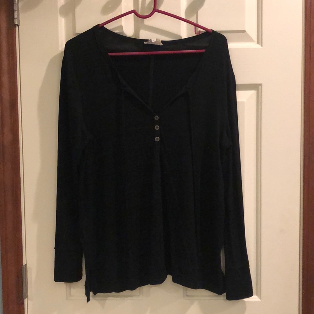 Long sleeve black tunic top large